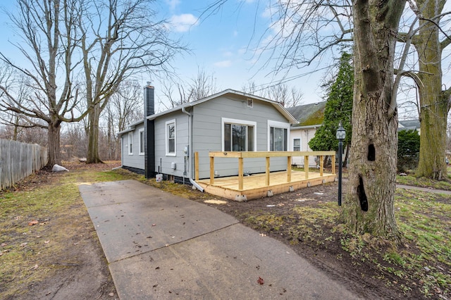 view of front of property with a deck