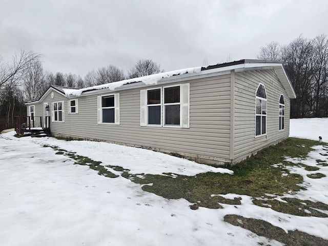 view of snowy exterior