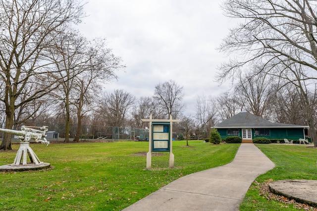 view of community with a yard