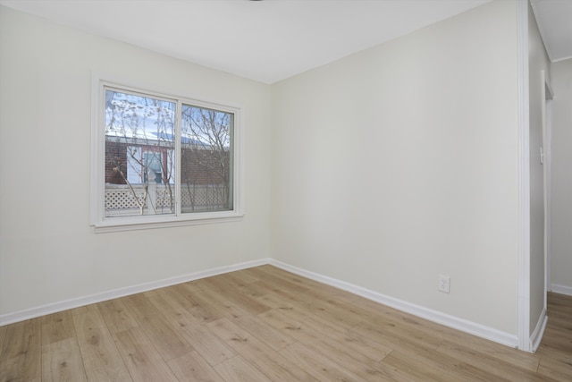 empty room featuring light wood-type flooring