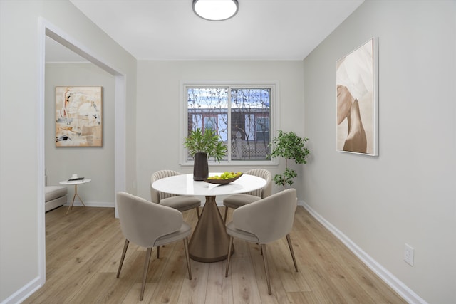 dining area featuring light hardwood / wood-style floors