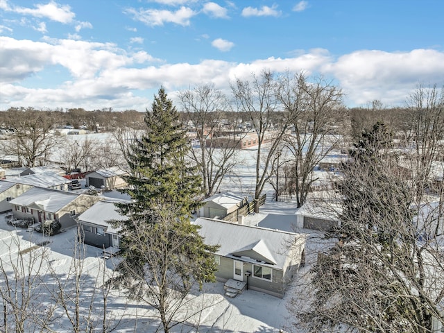 view of snowy aerial view