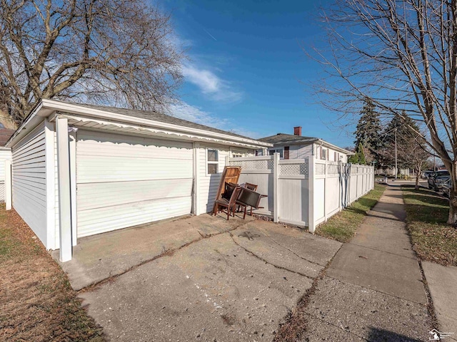 view of garage