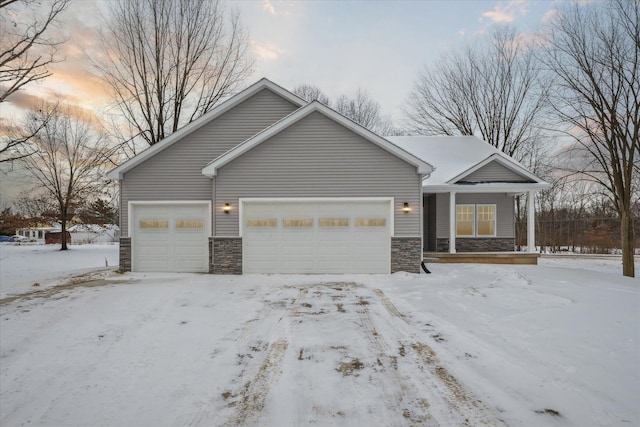 view of front facade with a garage