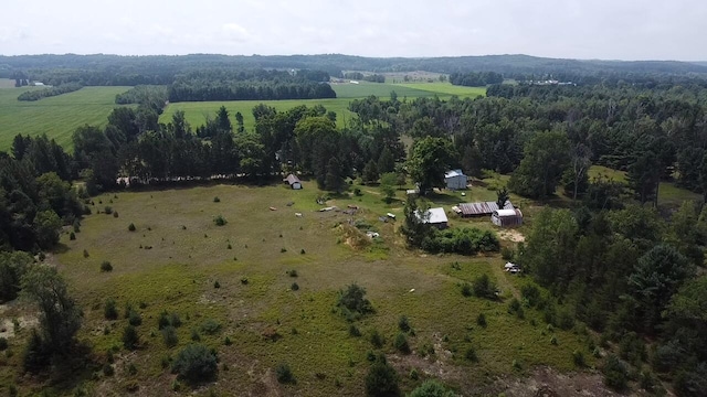 drone / aerial view with a rural view