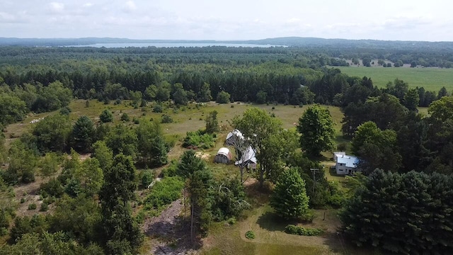 aerial view with a rural view