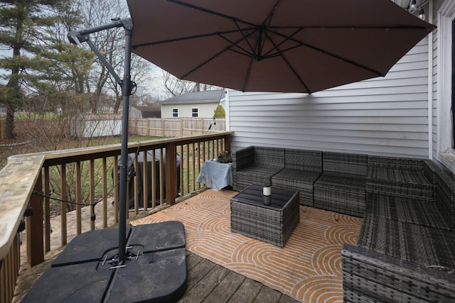 deck with outdoor lounge area