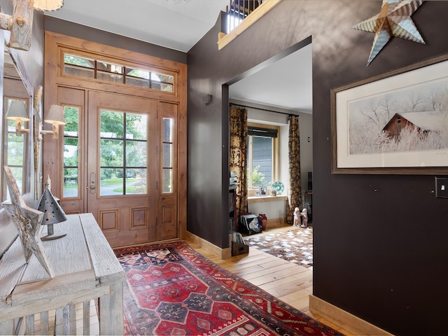 entryway with light wood-type flooring