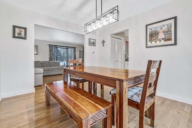 dining room with light hardwood / wood-style floors