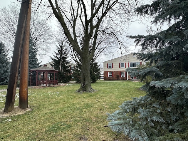 view of yard featuring a gazebo