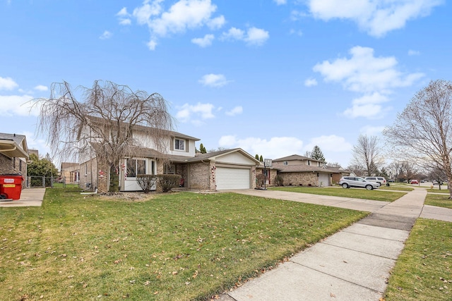 front of property featuring a garage and a front yard