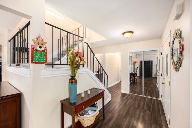 entryway featuring dark hardwood / wood-style flooring