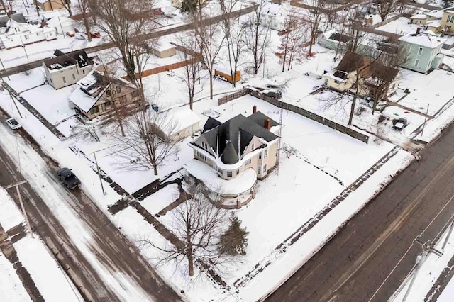 view of snowy aerial view