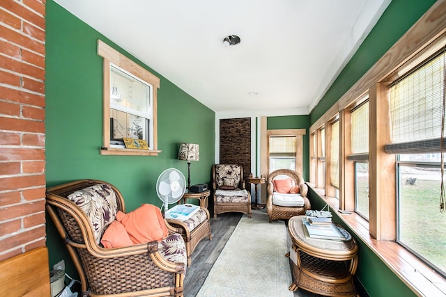 living area featuring wood-type flooring