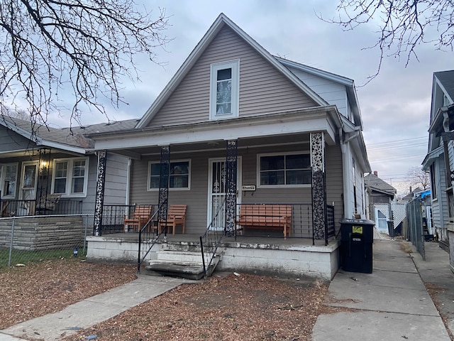 bungalow-style house featuring covered porch