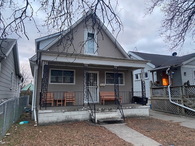 bungalow-style house with covered porch