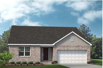 view of front facade featuring a front yard and a garage