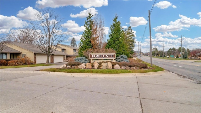 view of community sign