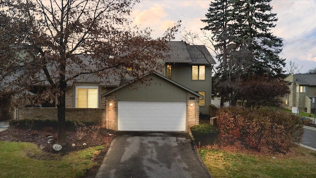 view of front of house with a garage