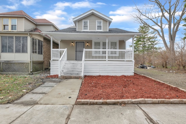 bungalow featuring a porch