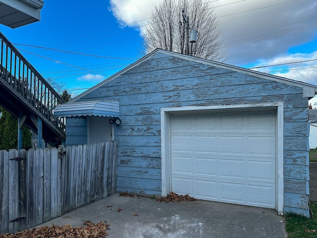 view of garage