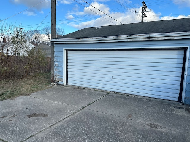 view of garage