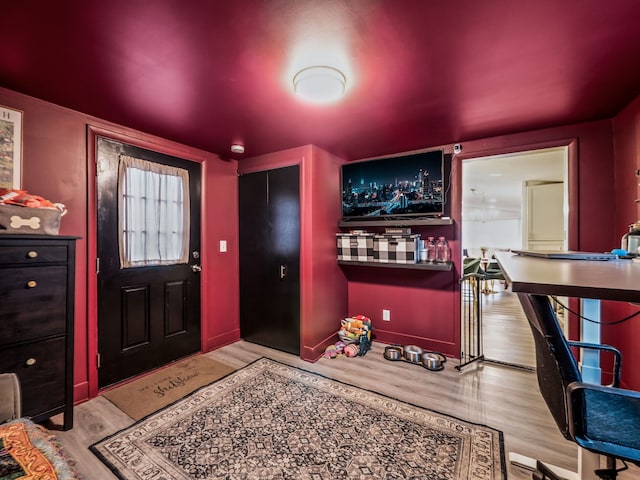 entryway with light wood-type flooring