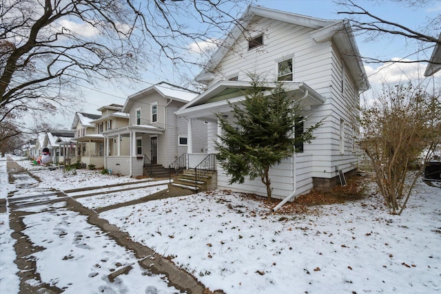 view of snowy exterior