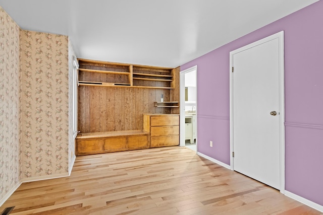 mudroom with light wood-type flooring