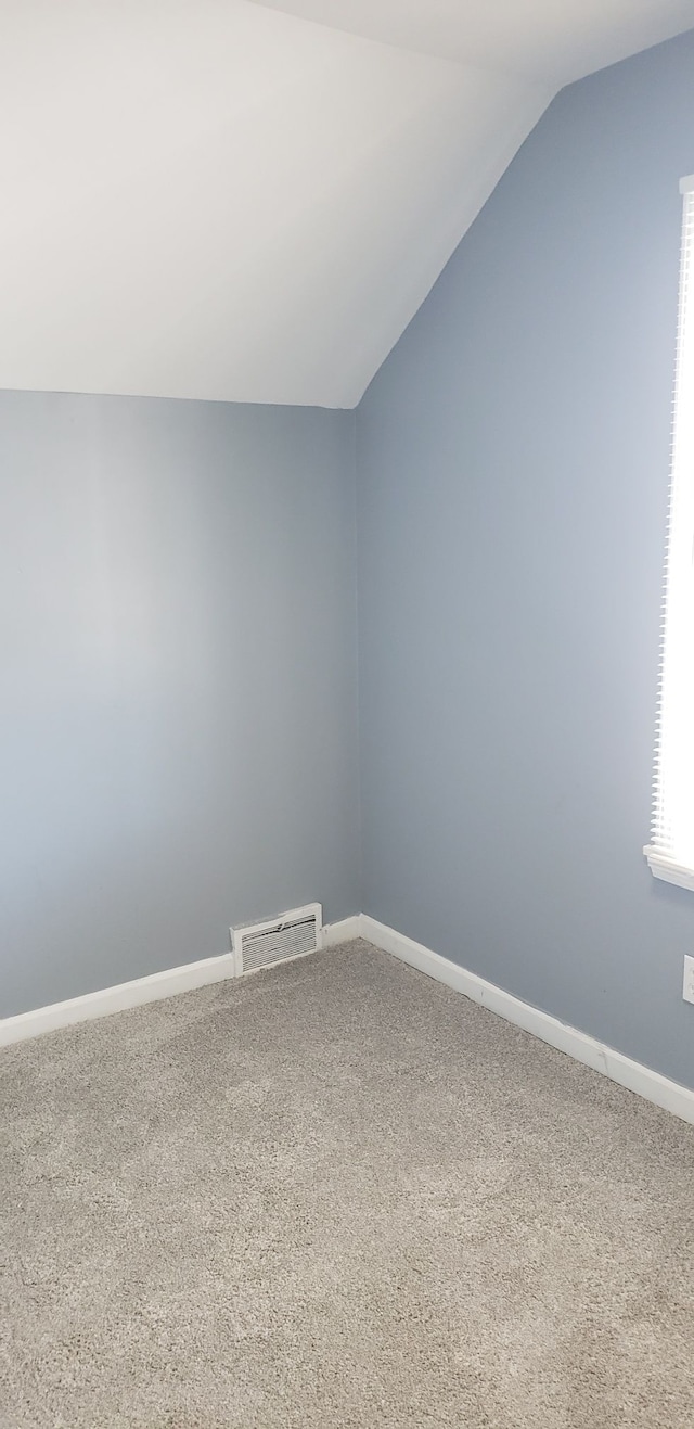 bonus room with carpet flooring and lofted ceiling