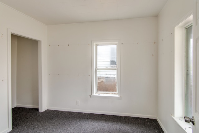 view of carpeted spare room