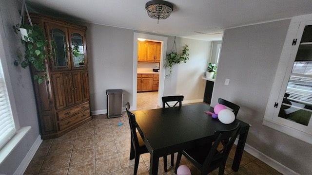 view of tiled dining area