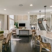 dining room with dark wood-type flooring