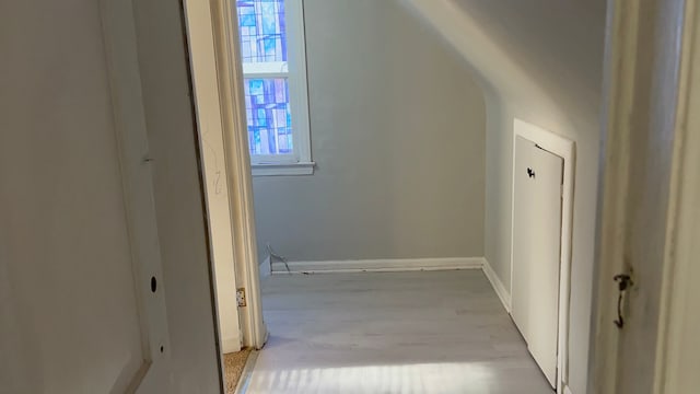 additional living space featuring light wood-type flooring