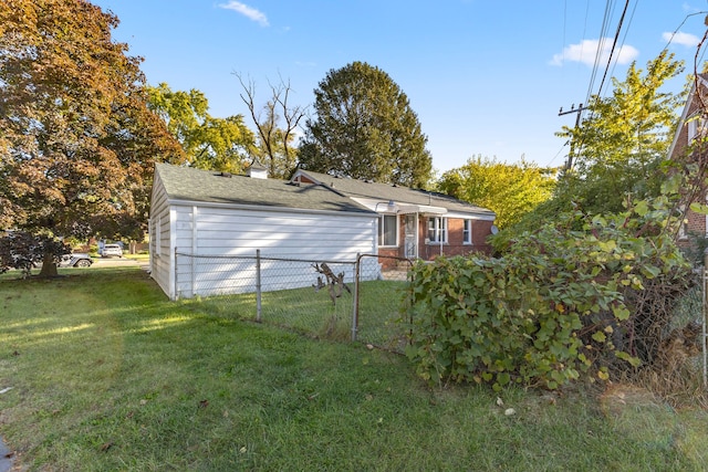 exterior space with a lawn