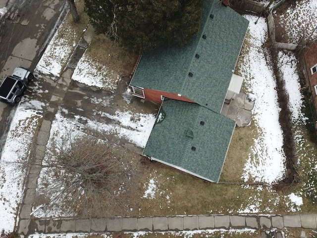 view of snowy aerial view