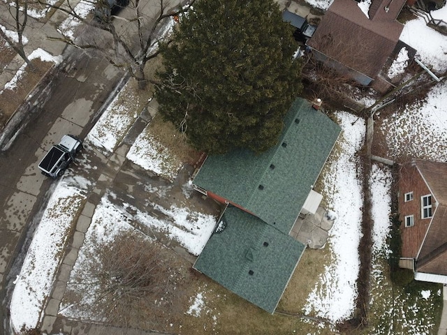 view of snowy aerial view