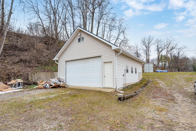 view of garage