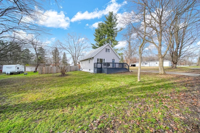 view of yard featuring a deck