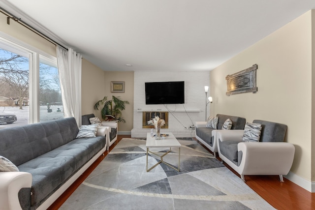 living room featuring hardwood / wood-style flooring