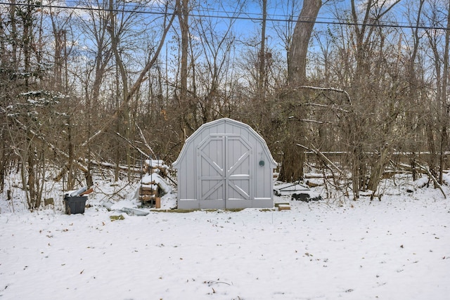 view of snow covered structure