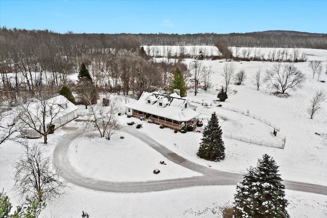 view of snowy aerial view