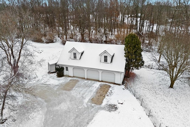 view of snowy aerial view