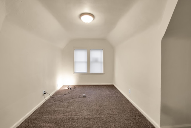 additional living space featuring carpet floors and vaulted ceiling