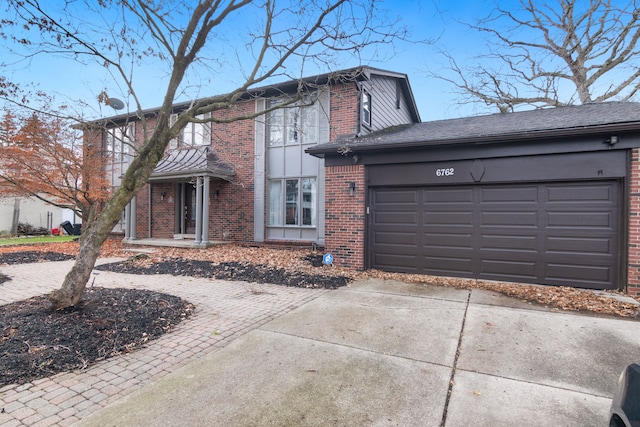 view of front facade with a garage