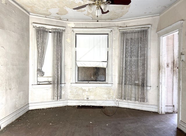 spare room featuring ceiling fan