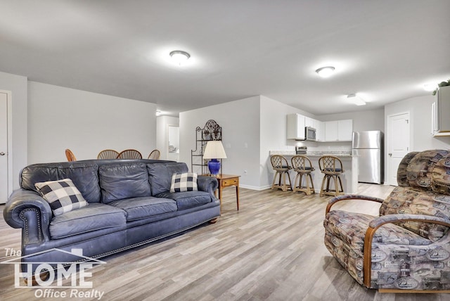 living room featuring light hardwood / wood-style floors