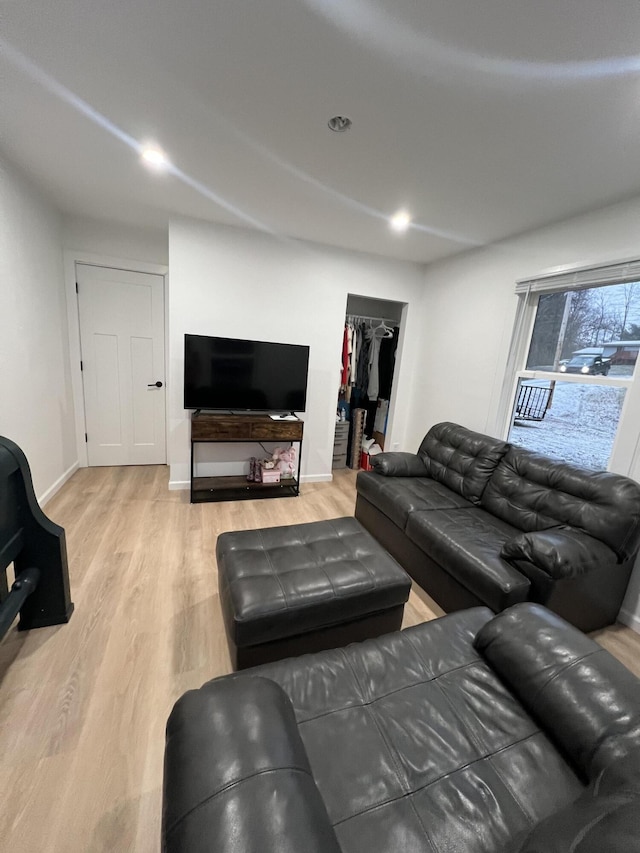 living room featuring light hardwood / wood-style floors