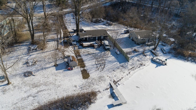 view of snowy aerial view