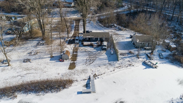 view of snowy aerial view